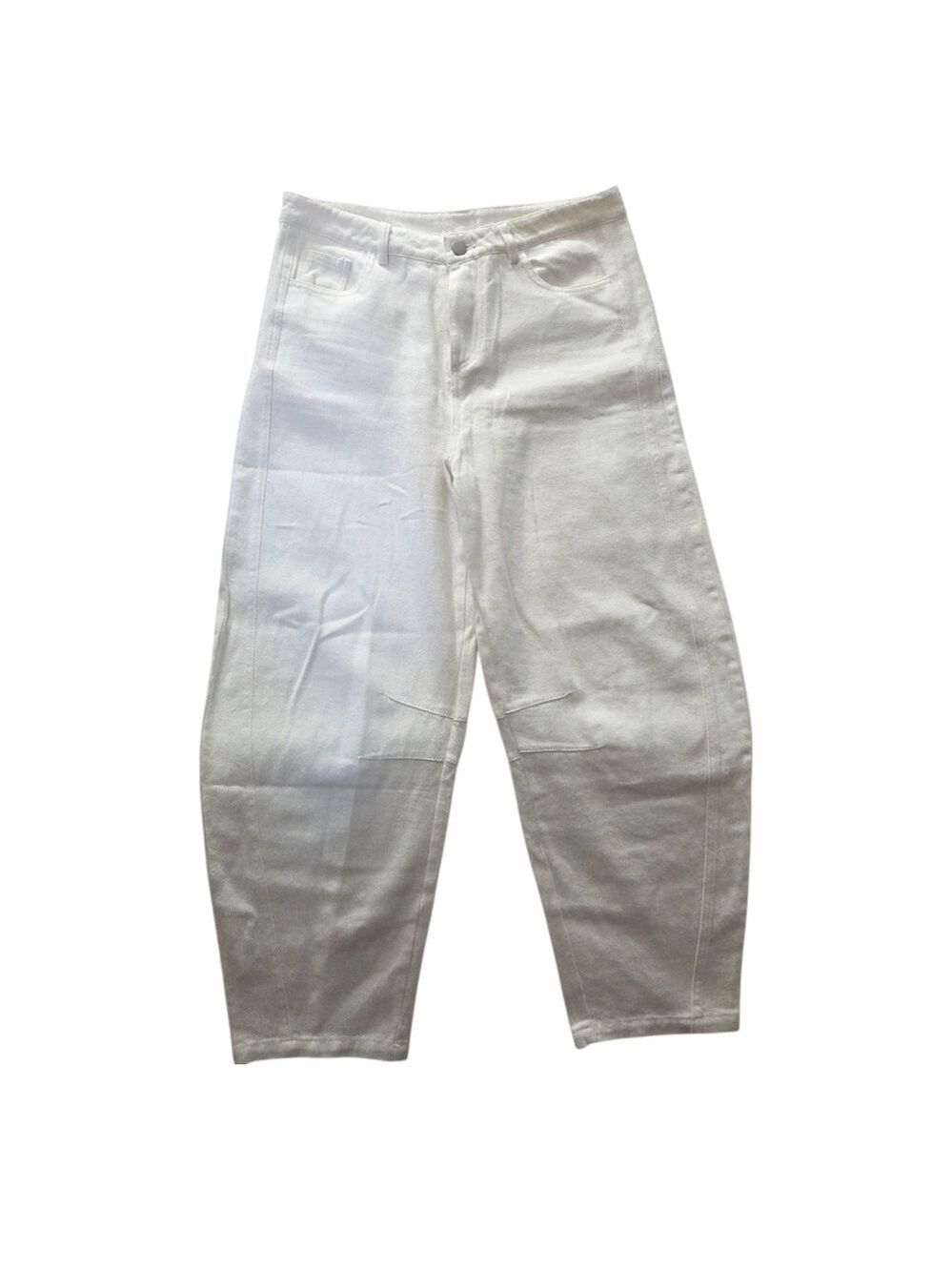 Boutique White High Waisted Paneled Mom Jeans M